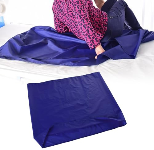 Lunaanda Sliding Cloth for Bedridden / Sliding Cloth for Bed Transfer / Patient Transfer / Sliding Cloth Care for Turning, Moving and Positioning Elderly People for Hospitals, Home, 70 x 68 cm (Blue)
