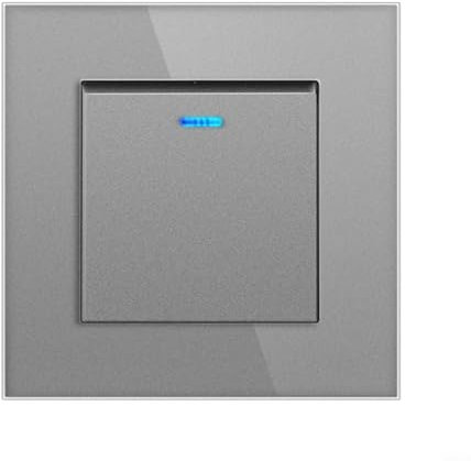 HEIBTENY Interruptor basculante de luz empotrado, interruptor basculante sin tornillos, interruptor de pared táctil, interruptor basculante de cristal para interiores como casas, hoteles, oficinas,