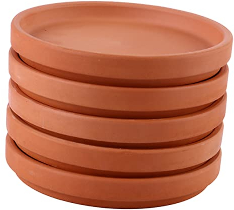 PHENOFICE 5pièces Coupelle Terre Cuite pour Pots De Fleurs De Plat De Drainage Anti-Glissement pour Intérieur Et Extérieur Dimensions