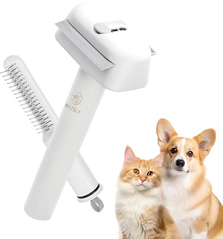 3-in-1 Hundebürste, Katzenbürste, Tierhaarbürste – Unterfellbürste für Hund und Katze und Kleintiere, Katzenpflegekamm, Selbstreinigende Zupfbürste