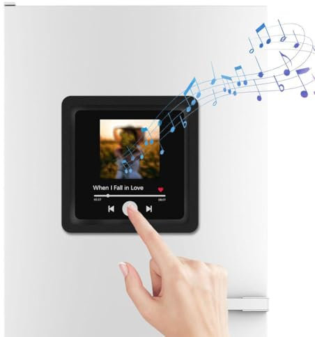 Musikalbum-Kühlschrank-Aufkleber mit Foto, personalisierbarer Musik-Kühlschrankmagnet, personalisierbares Album, Kühlschrankmagnet, Lautstärke anpassen und Lieder abspielen, Heimdekoration, Geschenk