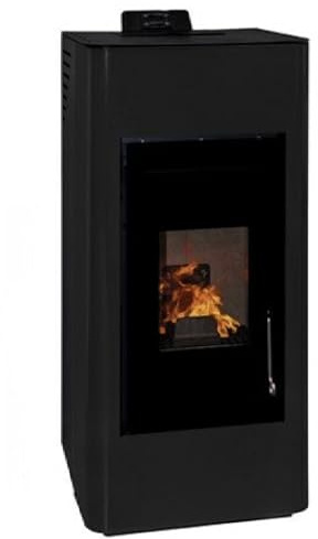 EIDER BIOMASA - Estufa de Pellets 15Kw ENERGY CANALIZADA – Bajo Consumo – 15kg Capacidad – Silenciosa – Cristal Limpio – Autónoma – Cubre 320M3 (BLACK)