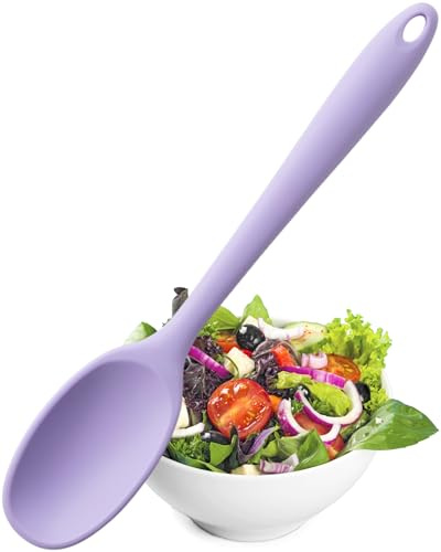 Taylors Eye Witness Large Silicone Lavender Stirring Spoon - Dishwasher Safe. Perfect for Non-Stick Pans. Hygienic Alternative to Wood. Odour, Stain & Heat Resistant (260°C/500°F). 5 Year Guarantee.