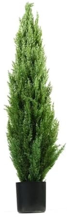 DONGGANSHI Künstliche Kiefer, Zypresse, im Topf, für drinnen und draußen, Kiefer, künstliche Grünpflanze, Bonsai, künstlicher Baum, Desktop-Bonsai, künstlicher Baum (Größe: 120 cm)