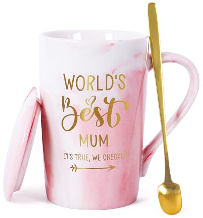 Philivivi Gift for Mum World's Best Mum Coffee Mug, 16Oz Marble Ceramic for Birthday & Mother's Day Surprise
