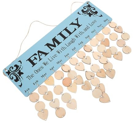 MAGICLULU Handbemalte Holz Kalender 1 Set Familie Geburtstag Erinnerung Plaque Decor Hängen Bord Für Hause