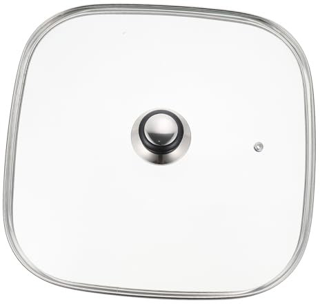 Cabilock Tapa De Olla Cuadrada De 30 Cm En Vidrio Endurecido Perilla Redonda, Ventilada y Apta Para Ollas Eléctricas Multifunción