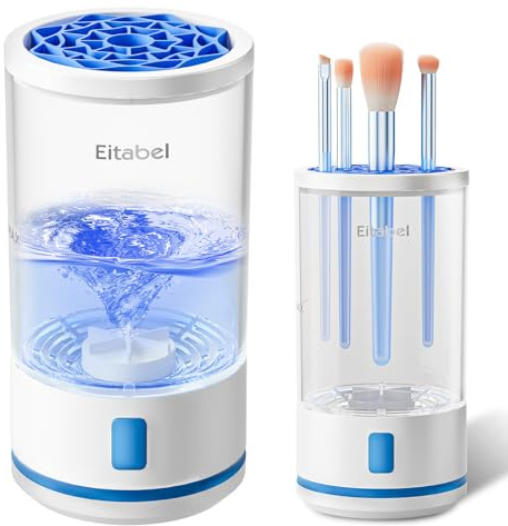 Nettoyeur électrique de pinceaux de maquillage, 7000 RPM Nettoyage en profondeur, Batterie rechargeable 1200mAh, Nettoyeur automatique portable pour tous les pinceaux cosmétiques