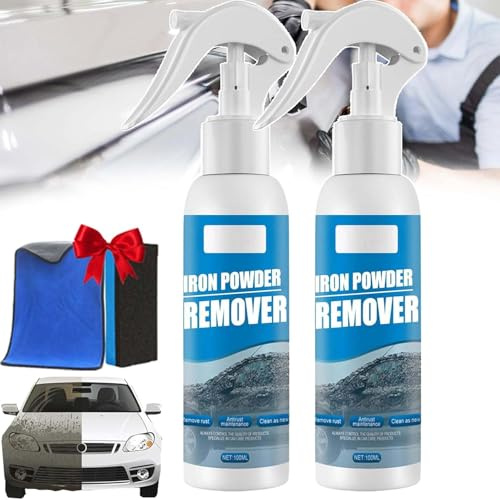 Pulvérisateur de poudre de fer, nettoyant de peinture multifonctionnel, spray de poudre d'entretien de voiture, spray anti-rouille instantané, dissolvant de poudre de fer pour la rouille des outils,