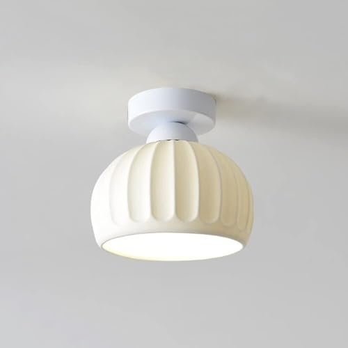 Ceramic Black White Glass Dome Ceiling Light Fixture Mid Century Gold Semi Flush Mount Ceiling Lamp Lighting Fixture for Hallway Farmhouse Porch Entryway Foyer Bathroom Cafe (Color : Go