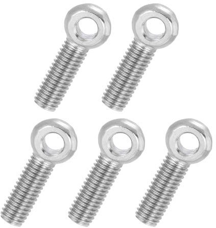 PATIKIL 5 Pcs Tornillo Ojo Giratorio Con Hombro M8x35mm Plateado