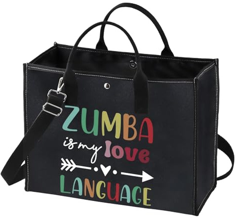 GJTIM Zumba Lover gift Zumba Teacher Appreciation Gift Zumba Is My Language Canvas Tote Bag (Zumba LT)