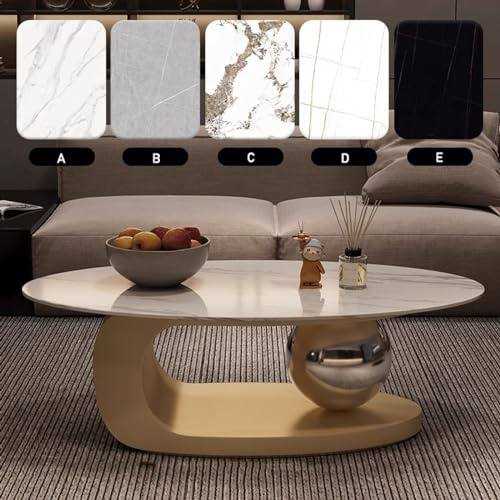 Couchtisch aus Marmor mit Metallhalterung, elegantes Design und einzigartiges Design für einfache Reinigung