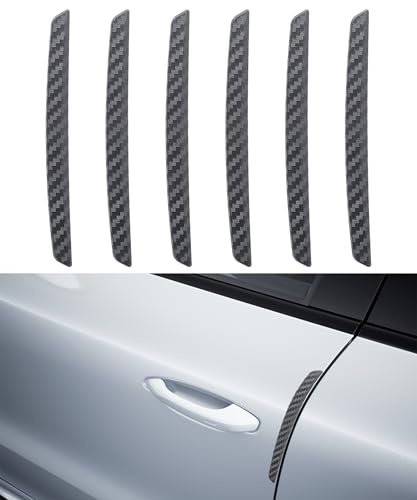 Xibao 6pcs Fibre de Carbone Protection Portiere Voiture,Autocollants De Bord De Porte De Voiture,Bandes de Protection de Portière de Voitures,Convient à la Plupart des Voitures,Camions,SUV et Motos