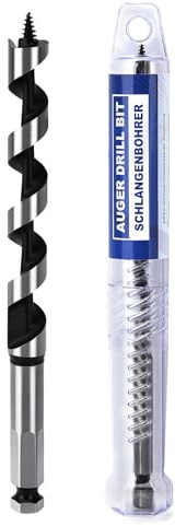 1/2 inch X 6.1 inch Auger Bit for Wood, 13x155mm Hex Auger Drill Bit for Wood,Ship, Composite Materials, Drywall and DIY Projects,1/2 (13mm) | 3/8 Hex Shank,for Hard Wood,Ship, Composite Materials, Drywall and DIY Projects