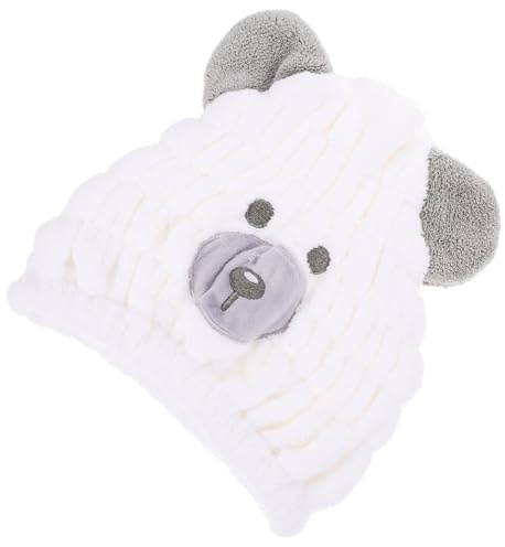 Cabilock Kinder Haartrocknungshaube aus Coral Fleece Schnelltrocknendes Haarhandtuch mit Niedlichem Design Weiß Leicht zu Benutzen für Reise und Hotel