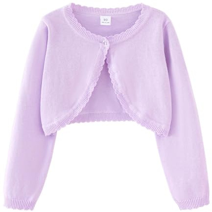 Generisch Cardigan en tricot pour fille - Haut décontracté à col rond avec devant ouvert - Pour tout-petits - Printemps et automne - Vêtement d'extérieur léger