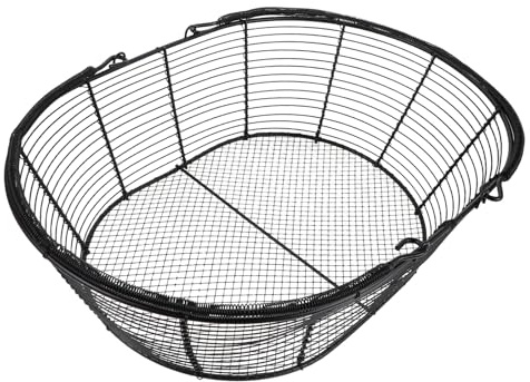 OSALADI Panier de Rangement en Fil Métallique Noir Corbeille Ajourée Multi-Usages pour Fruits Légumes et en-Cas en Métal avec Poignées à Fruits et Légumes Cuisine et Salon