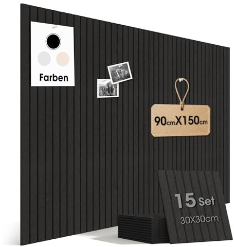 MQAAUP 150 x 90 cm Große Filz Pinnwand, 15er Pack Pinnwand Kork Selbstklebend mit 75 Stück Pinnadeln, Fotowand Pinnwand modern Memoboard, 0,9cm Dick korkplatte für Büro Schulen Kinderzimmer, Schwarze