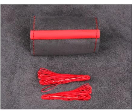 Auto Lenkradbezug DIY-Lenkradbezug Für Bus-LKW Extragroß Wildleder Auto-Lenkradbezug Größe 42 Cm 45 Cm 47 Cm 50 Cm(45cm Red Thread)