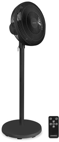 VONROC Ventilatore a Piantana con Telecomando – 3 Velocità, 3 Altezze Regolabili, Timer 1-7h, Funzione Oscillante, 7 Pale, Ventilatore Silenzioso per Casa e Camera da Letto, Nero
