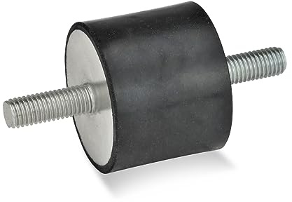 Ganter Normelemente | Anschlagpuffer - GN 351-30-30-M8-SS-55 | Mit 2 Schrauben | Naturkautschuk | 10 Stück
