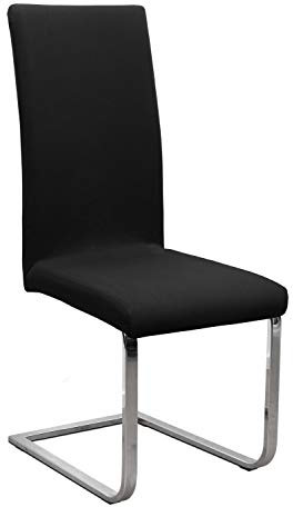 Stuhlhusse Jersey, elastische Stretch Husse Baumwolle Bi-Elastic, Farbe wählbar, Schwarz