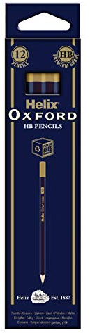 Helix Oxford Hb Grade Graphite Pencils (Pack of 12) with Plastic Free Packaging