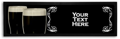 Bang Tidy Clothing Personalised Bar Runner Mat - Novelty Beer Gifts for Home Bars Pubs - Stout