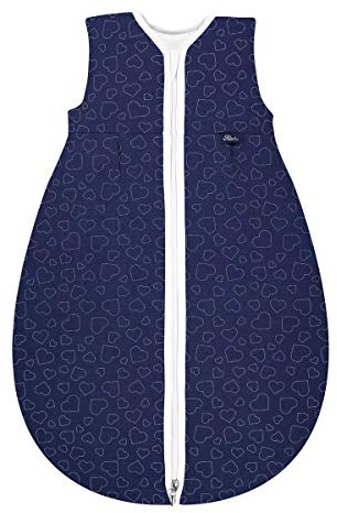 Alvi Mäxchen Thermo Schlafsack ohne Arm Design Hearts Navy (Größe 70)