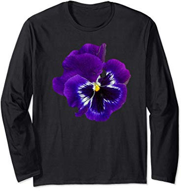 Riesige lila Stiefmütterchen Erinnerung Februar Blumen Langarmshirt