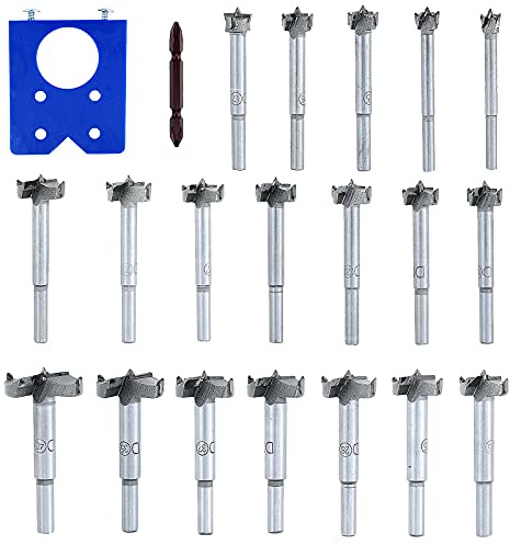 19 Pcs Forstner Drill Bit Set 10-40mm Hole Saw Wood Cutter Tool for Woodworking