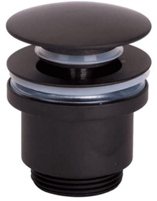 Valvula de Click Clack Apta para lavabos y bides Color Negro Mate VCC008 Desagüe Lavabo Fácil instalación Tapones de Desagüe Lavabo, Universal con o sin Rebosadero, Pop-Up