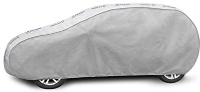 Autoabdeckung Wasserfest & Extrastark Vollgarage Autoplane Abdeckplane gegen Regen Schnee Wind UV-Strahlung Laub und anderen Schmutz Autogarage Grau, L1 HB/Kombi L: 405-430 cm/H: 126-136 cm
