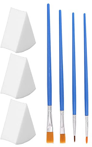 Acrylic Painting Brushes, Comfortable Grip Body Paint Brushes Set with Sponges Paint Brush Set for Body Face Art Painting