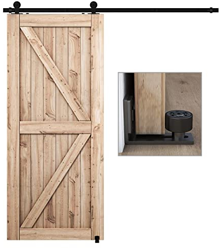 CCJH 2M/6.6FT Quincaillerie De Porte Coulissante Kit Porte Coulissante Rail Contient un Guide de Plancher Réglable