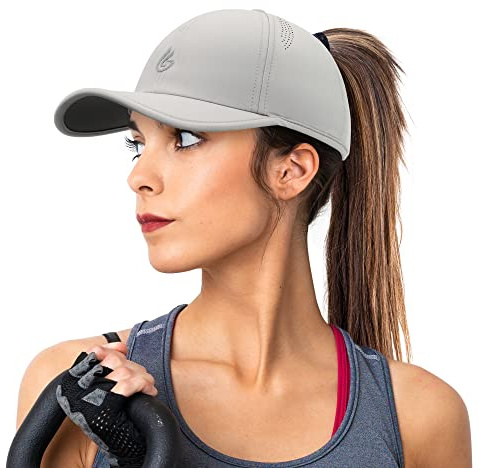Gisdanchz Damen Performance Verstellbare Passform Basecap mit Pferdeschwanz Loch