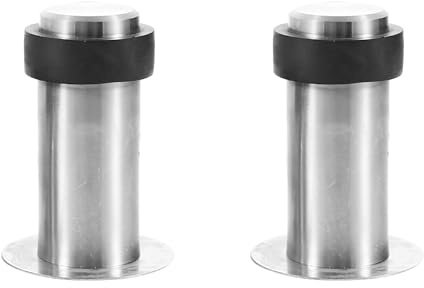 2 Pièces Butée De Porte Inox, Butoir De Porte Sol Noir, Butée De Porte Murale Inox, Bloc Porte Mural Et Sol, Arrêt Porte Inox Noir, Butoir De Porte Avec Amortisseur Pour Arret Sans Dégât