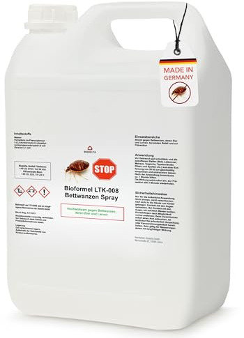 BIODELTA LTK-008 Anti Bettwanzen Mittel 5 Liter - Anti Bettwanzen mit Langzeitwirkung - hochwirksames Mittel gegen Bettwanzen - vorbeugend & bei akutem Befall - auf Wasserbasis - Wanzen Spray