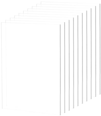 10 Stück Acryl Blätter Quadratische Acrylplatte Acrylplatten Transparente Transparente Acrylglas 2mm Dicke A4 Acrylplatten für Das Ersatzglas von Fotorahmen (2mm)