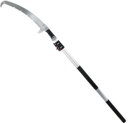 Teleskop Astsäge, Einstellbare Länge Baumsäge Gartengeräte Set, Hochreichbare Stange Hochentaster, 3m/4m Teleskopstange Handsäge, Gartensäge Stangensäge für Astungsarbeiten Baumpflege (3m)
