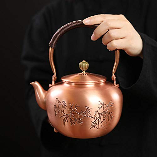 Generic Kupferkessel, Wasserkocher, große Kapazität, reines Kupfer, Teekanne, Teekanne, Haushaltsverdickter Kupfertopf, elektrischer Keramikherd, Teekanne-A