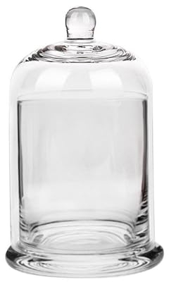 Colcolo Portacandele a Cupola in Vetro Cloche, Copertura per Piante a Cupola con Campana in Vetro, Copertura a Campana in Vetro per Candela con Tazza con, Chiaro