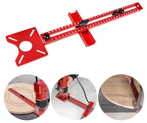 4 in 1 Router Fräsen Nut Halterung, Einstellbare Schrankschablone Werkzeug Aluminiumlegierung Router Fräswerkzeug Schrank Hardware Jig Router Tisch Einsatzplatte für Holzbearbeitung