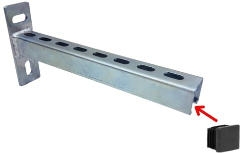 Wandausleger Wandträger Schwerlastträger Träger Schienenkonsole, Auslegerkonsole, Regalbodenträger, verzinktem Stahl, 150-500 mm (Festigkeit 10 bis 21 kg) (Wandausleger 500 mm mit endkappe)