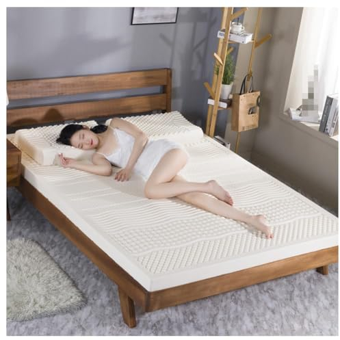 BIRJXVTO Latexmatratze 100% Latex Medium/Soft 7 Zonen Orthopädische Matratze Abnehmbares Cover, natürliche Latex -Matratze,10cm,90 * 200cm