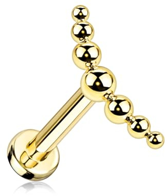 Treuheld® Titan Labret Piercing mit Kugel-Bogen | 2 Größen | 3 Farben