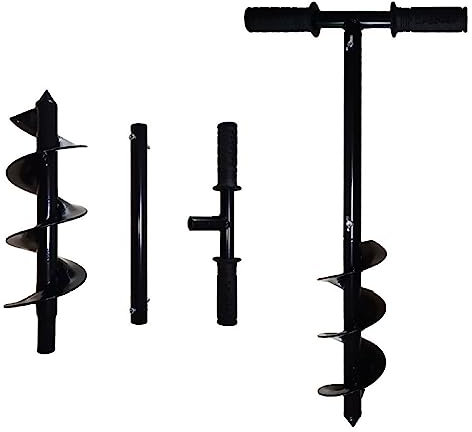 Earth Auger Drill Bit With Handle DIY Tools Handheld Manual Digger Post Hole Drill Bit Spiral Garden Ground Auger 1Pcs