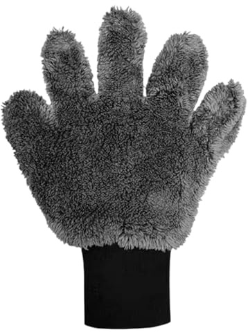 5 Gants de Lavage de Voitures à Doigts - Gants de Linge ergonomiques, Gants de Lavage du Charbon de Bois | Pas de Gaines de Nettoyage hautement absorbantes pour Les Rayures - Accessoires de Polissage