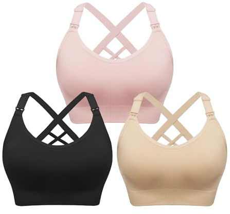 HBselect Sport Soutien-Gorge d'allaitement de Grossesse Soutien-Gorge d'allaitement sans Couture Bustier de Grossesse et Nursing Bra Allaitement et Sommeil sans Armatures pour Femmes